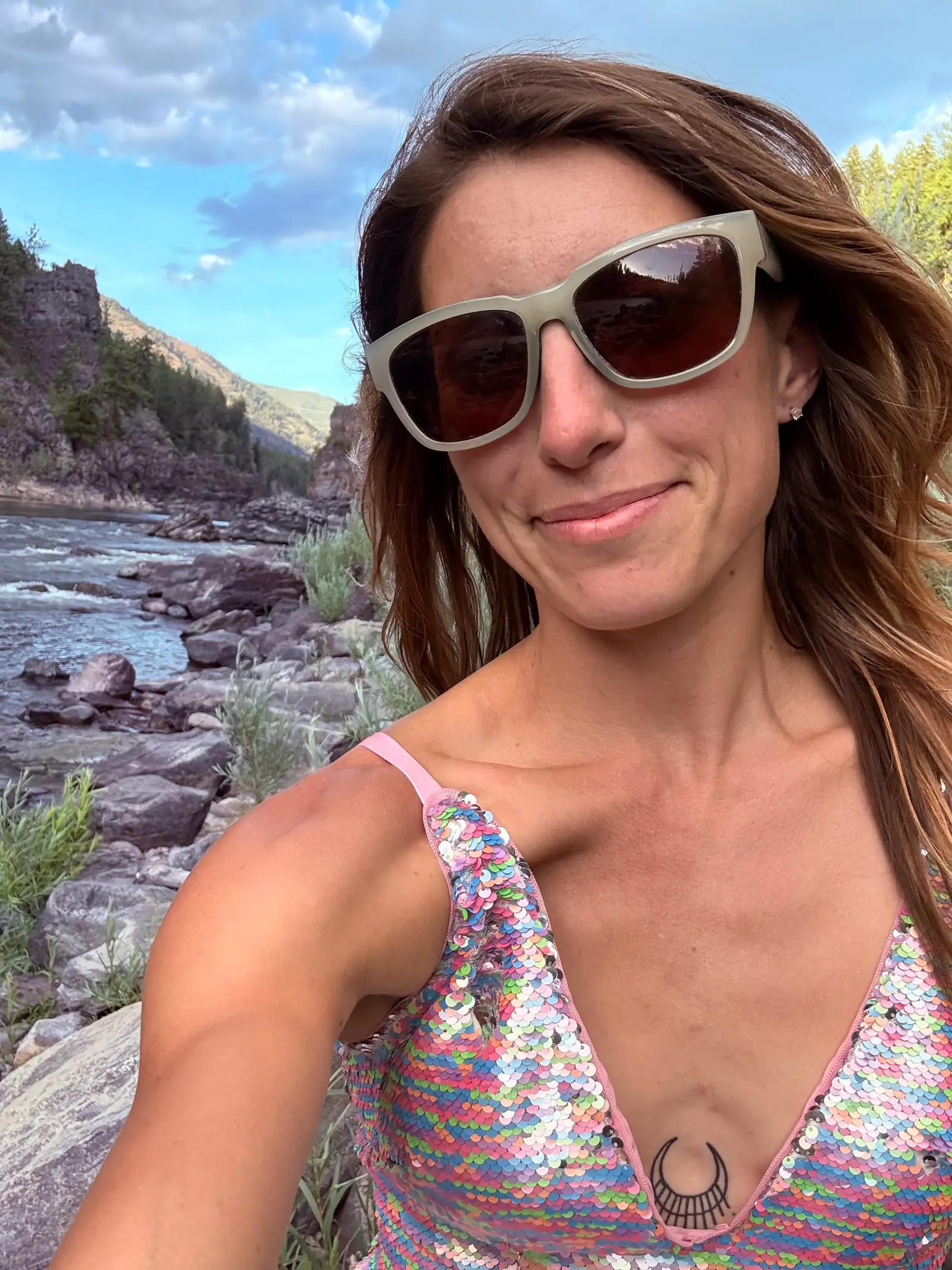 Jenna at a river canyon